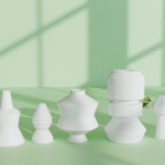 Set of Abstract 3D Printing Vases