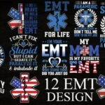 EMT T-shirt Design Bundle, EMS Paramedic