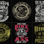 Motorcycle Biker T-shirt Design Bundle