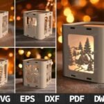 Christmas Candle Holder SVG Laser Cut