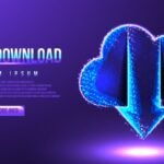 Cloud Download Low Poly Wireframe Vector